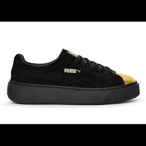Puma Suede Platform Gold toe